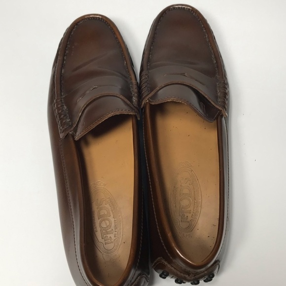 Tod’s Mens Brown Leather Penny Loafer Driving Shoe size 39.5 / US 7 - Picture 7 of 11